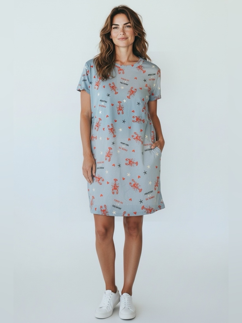 🫶🏻 JoySpun Pinch Me I’m Dreaming Lobster Print Nightgown NWOT